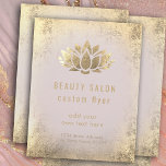 FAUX gold foil lotus logo design Flyer<br><div class="desc">please note this is a printed product with NO REAL GOLD FOIL</div>