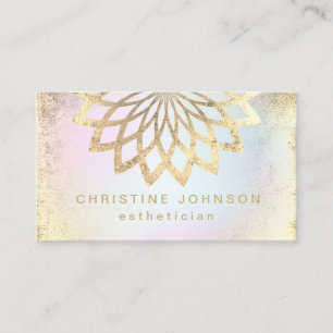 FAUX gold foil lotus logo on pastel colours Business Card
