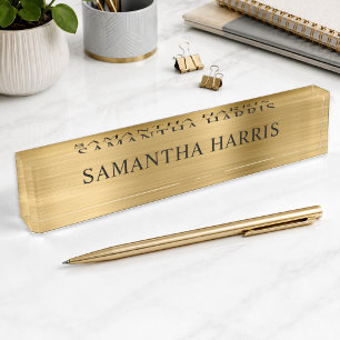 Faux Gold Foil Luxury Nameplate