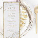 Faux gold foil marble luxury modern wedding menu<br><div class="desc">Gorgeous marbled background design with faux gold foil bold border and details, 
elegant modern simple design,  stylish and chic,  great wedding menu cards for modern wedding,  luxury wedding and winter wedding
Semi-Gloss finish paper selected.
See all the matching pieces in collection below.</div>