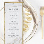 Faux gold foil marble luxury modern wedding menu<br><div class="desc">Gorgeous marbled background design with faux gold foil bold border and details, 
elegant modern simple design,  stylish and chic,  great wedding menu cards for modern wedding,  luxury wedding and winter wedding
Semi-Gloss finish paper selected. 
See all the matching pieces in collection below.</div>