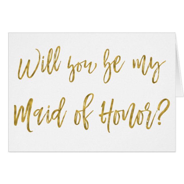 Faux Gold Foil Mariage Bridesmaid (Devant horizontal)