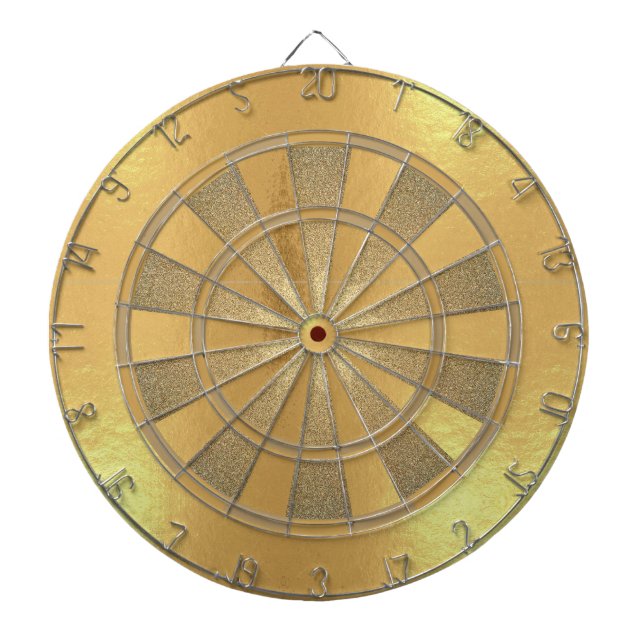 Faux Gold Foil Metallic Simple Elegant Dartboard (Front)