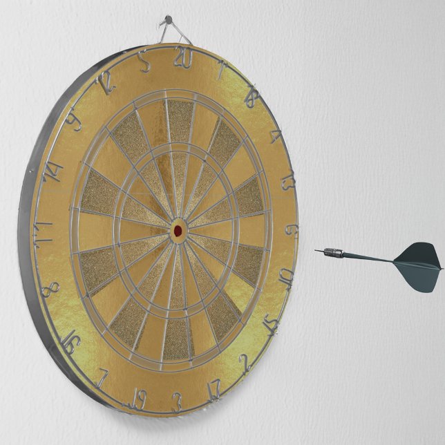 Faux Gold Foil Metallic Simple Elegant Dartboard (Creator Uploaded)