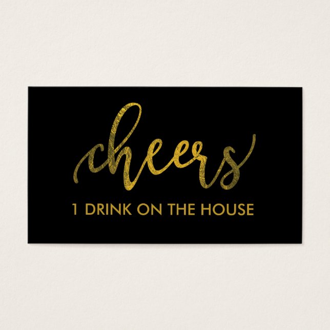 Faux Gold Foil Nouvel An - Billet/pass pour boire (Devant)