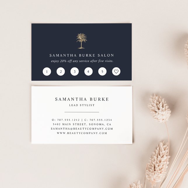 Faux Gold Foil Palm Tree Logo Loyalty Card (Creator Uploaded)