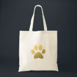 Faux Gold Foil Paw Print Tote Bag<br><div class="desc">Faux Gold Foil Paw Print Tote Bag</div>