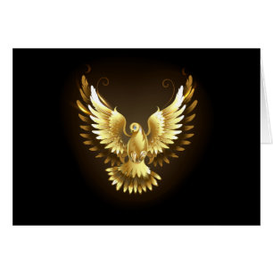 Faux Gold Foil Peace Dove en noir