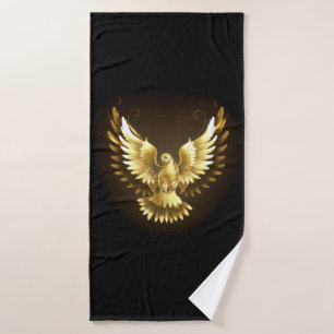 Faux Gold Foil Peace Dove en noir