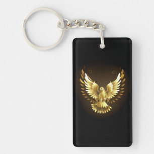 Faux Gold Foil Peace Dove en noir