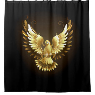 Faux Gold Foil Peace Dove on Black