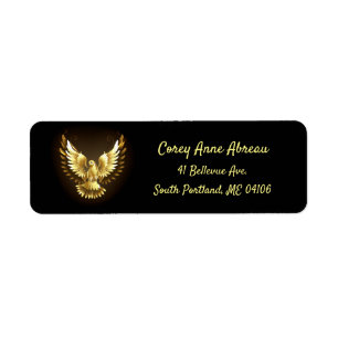 Faux Gold Foil Peace Dove on Black