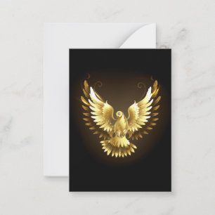 Faux Gold Foil Peace Dove on Black Advice Card