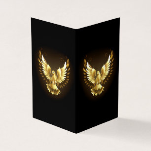 Faux Gold Foil Peace Dove on Black Business Card