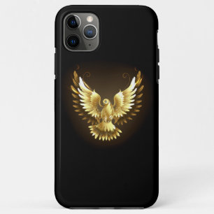 Faux Gold Foil Peace Dove on Black iPhone 11 Pro Max Case