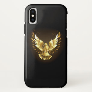 Faux Gold Foil Peace Dove on Black iPhone XS Case