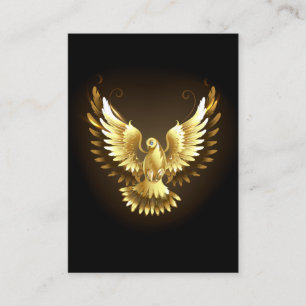 Faux Gold Foil Peace Dove on Black Discount Card