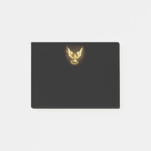 Faux Gold Foil Peace Dove on Black Post-it Notes