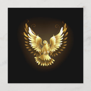 Faux Gold Foil Peace Dove on Black Program
