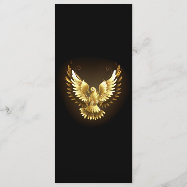 Faux Gold Foil Peace Dove on Black Program (Front)