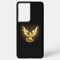 Faux Gold Foil Peace Dove on Black