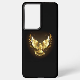 Faux Gold Foil Peace Dove on Black Samsung Galaxy Case