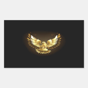 Faux Gold Foil Peace Dove on Black Sticker