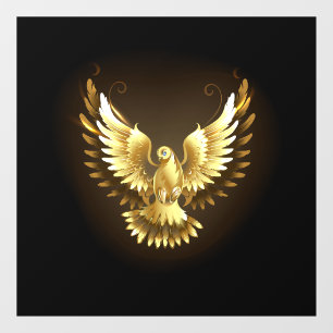 Faux Gold Foil Peace Dove on Black Window Cling