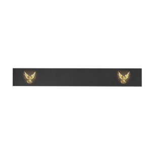 Faux Gold Foil Peace Dove on Black Wraparound Address Label