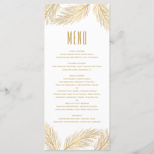 Faux Gold Foil Pine Needles Menu Card