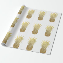 Faux Gold Foil Pineapple Wrapping Paper