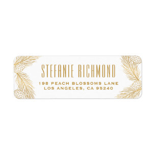 Faux Gold Foil Pinecones et aiguilles de pin Holid