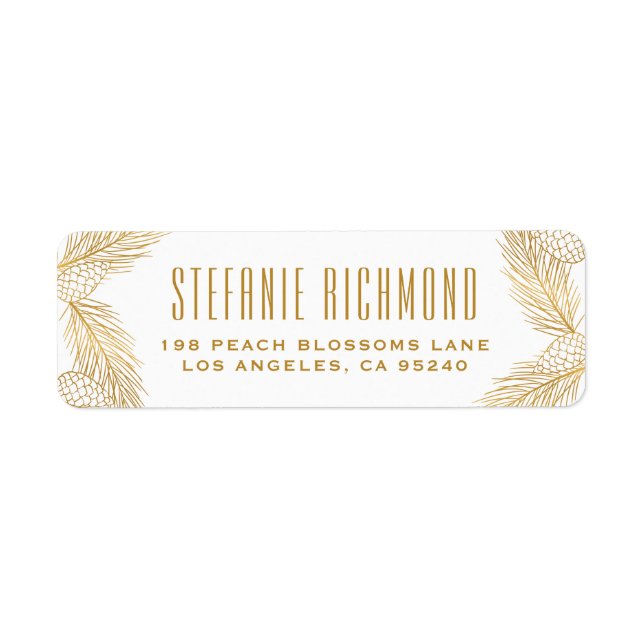 Faux Gold Foil Pinecones et aiguilles de pin Holid (Devant)