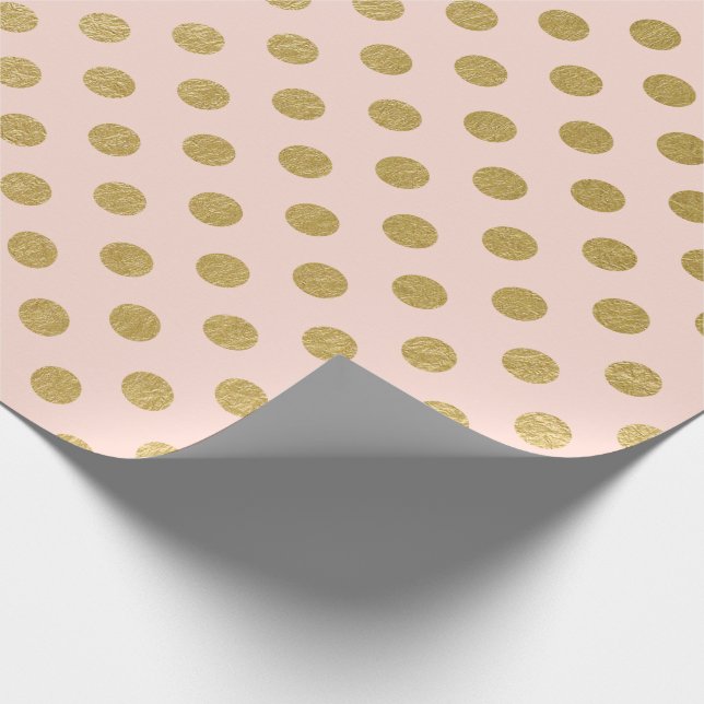 Faux Gold Foil Polka Dot Pattern Wrapping Paper (Corner)