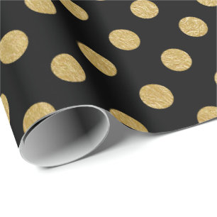Faux Gold Foil Polka Dot Pattern Wrapping Paper