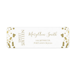Faux Gold Foil Sweet sixteen Confetti