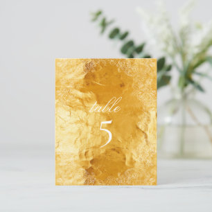 Faux Gold Foil Table Rococo Botanical Wreath