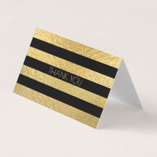 Faux Gold Foil Texture et Black Stripe Merci