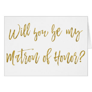 Faux Gold Foil Wedding Matron of Honour