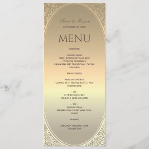 Faux Gold Foil Wedding Menu