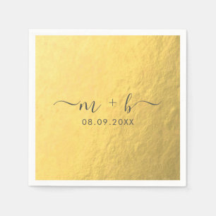 Faux Gold Foil Wedding Napkins