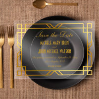 Faux Gold Frame Classy Elegant Save the Date