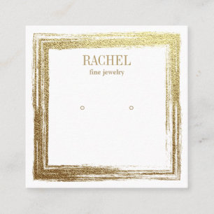 Faux Gold Frame Luxury Jewellery Earring display Square Business Card