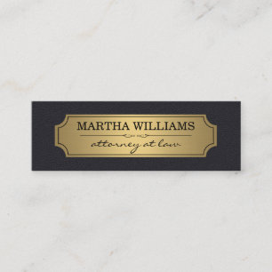 Faux Gold Frame with Leather Background Mini Business Card