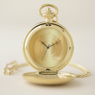Faux Gold Glamourous Elegant Trendy Template Pocket Watch