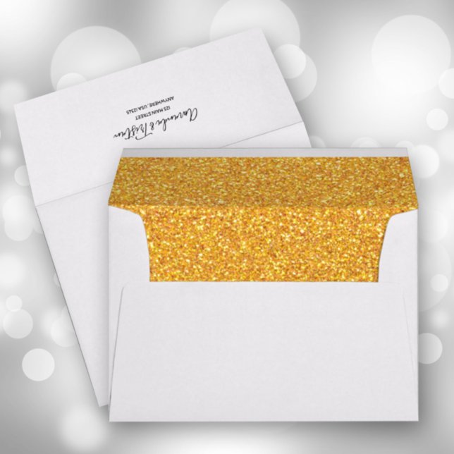 Faux Gold Glitter 5 x 7 Envelope (Creator Uploaded)
