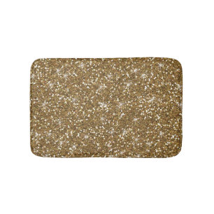 Faux Gold Glitter Bath Mat