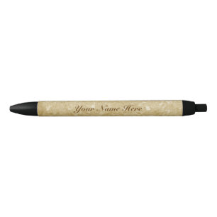 Faux Gold Glitter Black Ink Pen