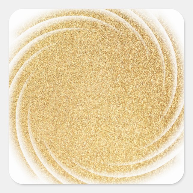 Faux Gold Glitter Blank Template Glamour Classic Square Sticker (Front)