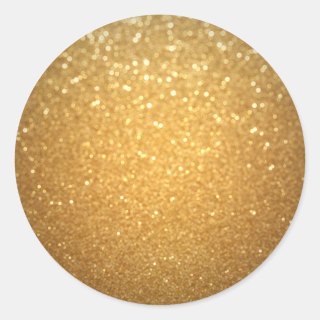 Faux Gold Glitter Blank Template Glamour Golden Classic Round Sticker (Front)